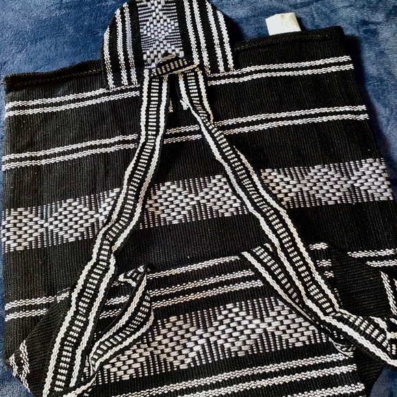 Colorful Woven Fabric Hippie Boho Backpack Bag - Picture 3 of 4